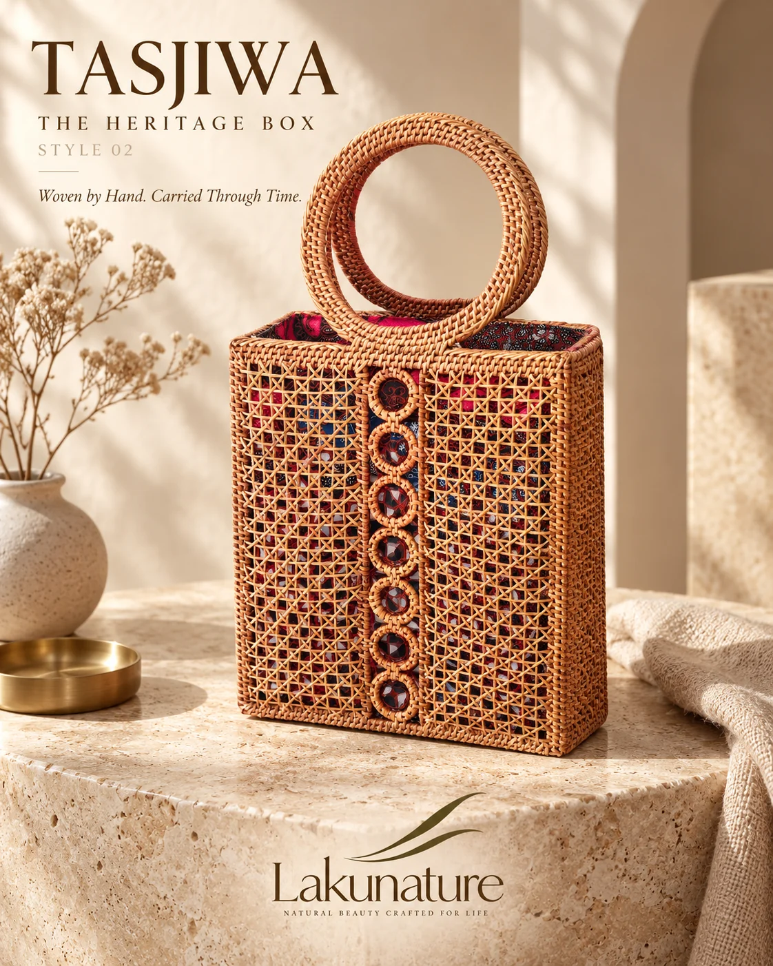 Heritage Jewel Box, tas rotan anyaman tangan LakuNature
