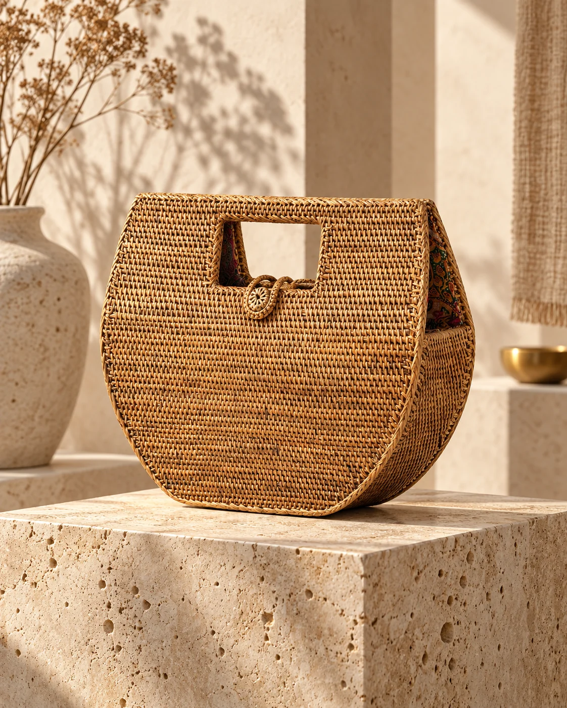 Moon Frame, tas rotan anyaman tangan LakuNature