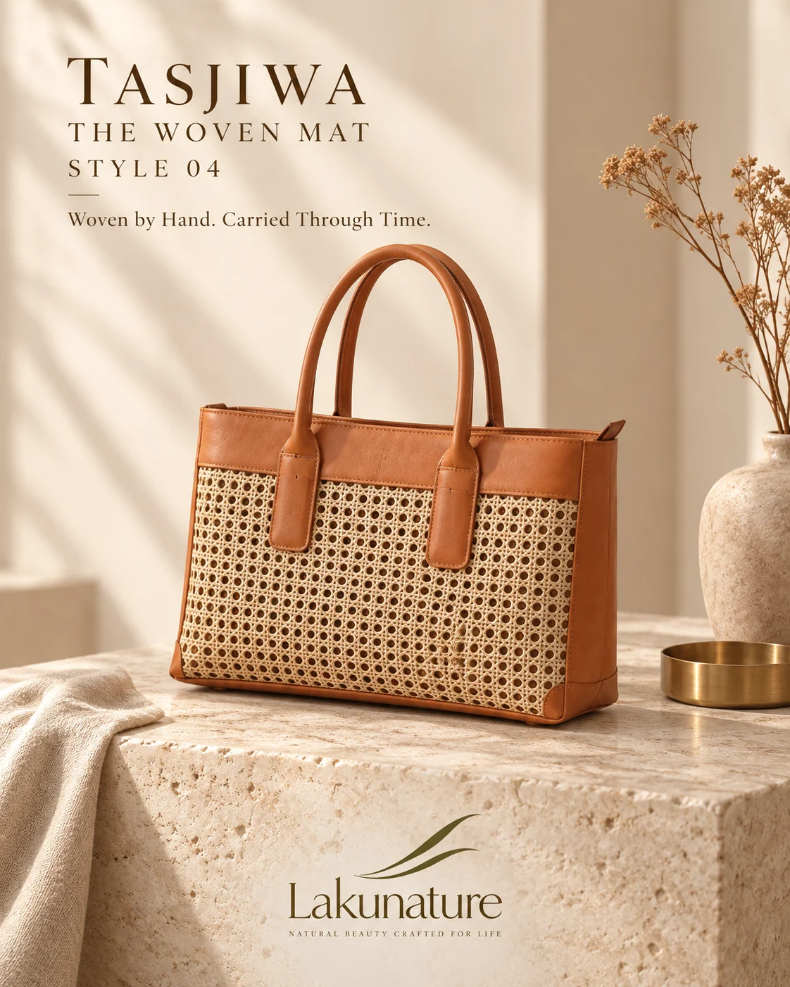 Woven City Box handwoven rattan bag by LakuNature