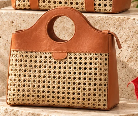 Woven Cutout Mini handwoven rattan bag by LakuNature