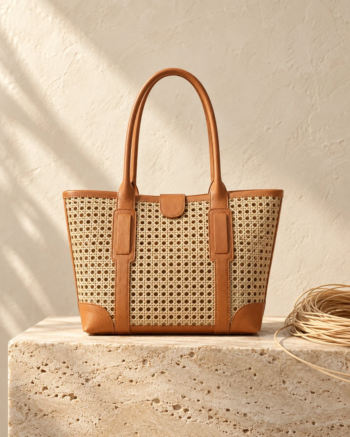 Woven Market Tote handwoven rattan bag by LakuNature